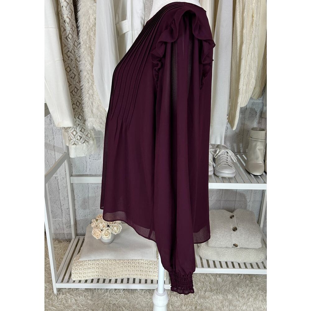 Alison Joy Women's Size M Purple Lightweight Blouse Baby Doll Blouse #0376 - Picture 5 of 10